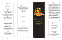 Catering Menu - Hairy Tony`s