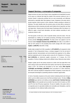 1st February 2016 &ndash; Support Services, a cornucopia of