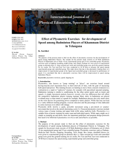 Effect of Plyometric Exercises for development of Speed among