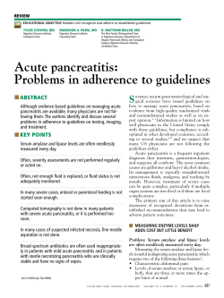 Acute pancreatitis: Problems in adherence to guidelines