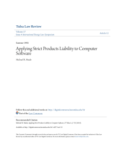 Applying Strict Products Liability to Computer Software