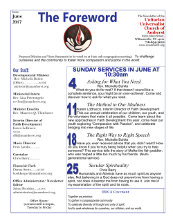 Current Newsletter - Unitarian Universalist Church of Amherst