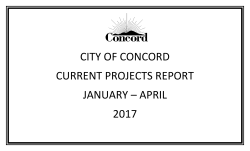 CITY OF CONCORD CURRENT PROJECTS REPORT JANUARY