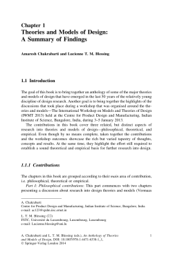 Theories and Models of Design: A Summary of Findings - SUTD