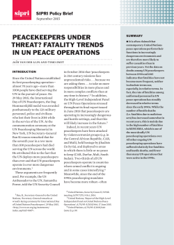 peacekeepers under threat? fatality trends in un peace operations