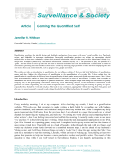 Article Gaming the Quantified Self