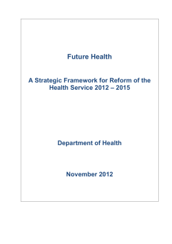 A Strategic Framework for Reform of the Health Service 2012