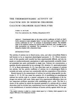the thermodynamic activity of calcium ion in sodium chloride
