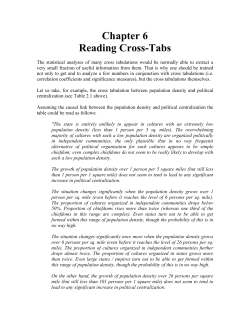 Chapter 6 Reading Cross-Tabs