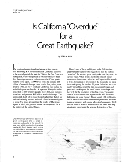 Great Earthquake? - Caltech Magazine (formerly Engineering