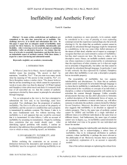 Ineffability and Aesthetic Force1
