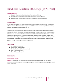 Biodiesel Reaction Efficiency