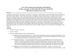 AAGT Annual General Membership Meeting Minutes 2016