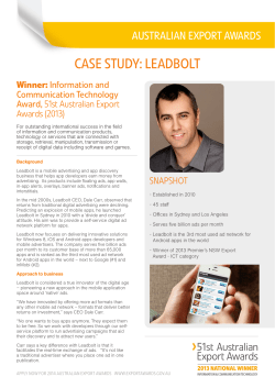 leadbolt - Australian Export Awards