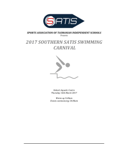 SSATIS Swimming Cover 2017 - MacKillop Catholic College