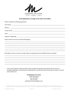 Artist-Gallery Consignment Agreement