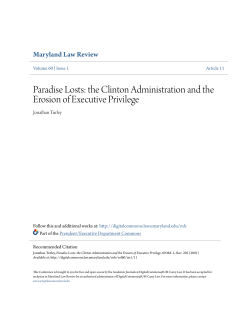 Paradise Losts: the Clinton Administration and the Erosion of