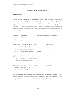 5. Null expletives/locatives