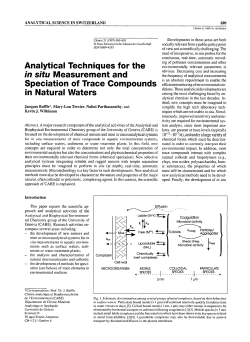Analytical Techniques for the in situ</i