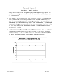 Answers to Exercise 28 Population Viability Analysis