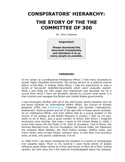 conspirators` hierarchy: the story of the the committee of 300