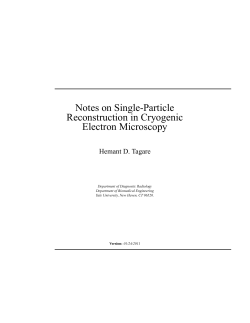 Notes on Single-Particle Reconstruction in Cryogenic
