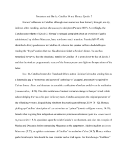 Poetasters and Garlic: Catullus 14 and Horace Epodes 3