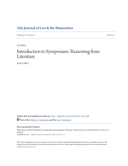 Introduction to Symposium: Reasoning from Literature
