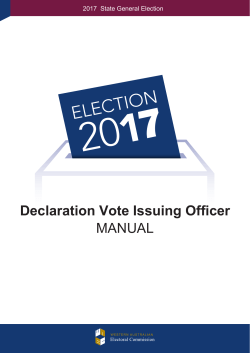 2017 Declaration Issuing Officer Manual