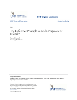 The Difference Principle in Rawls: Pragmatic or Infertile?