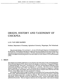 origin, history and taxonomy of chickpea - Wageningen UR E