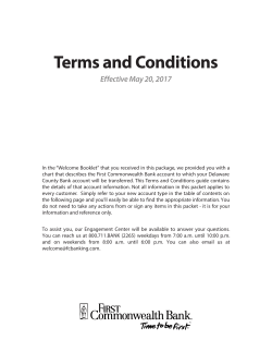 Terms and Conditions - First Commonwealth Bank