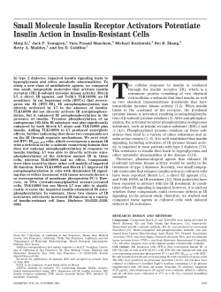 Small Molecule Insulin Receptor Activators Potentiate