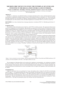 microfluidic device to study the interplay of liver and intestine in the