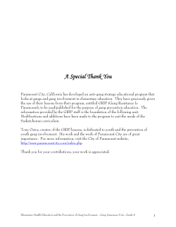 Elementary Health Education and the Prevention of Gang Involvement