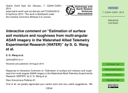 Interactive comment on &ldquo;Estimation of surface soil moisture