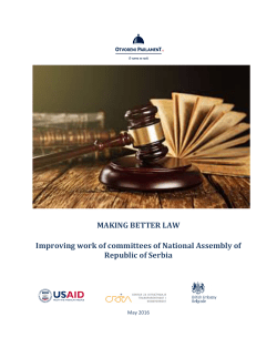 MAKING BETTER LAW Improving work of committees of National