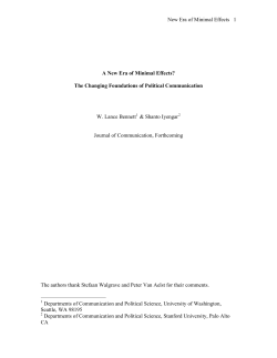 The Changing Foundations of Political Communication
