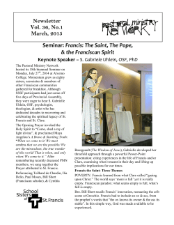 March 2015 - School Sisters of St. Francis