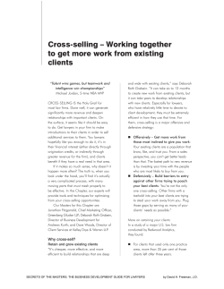Cross-selling – Working together to get more work