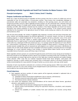 Identifying Profitable Vegetable and Small Fruit