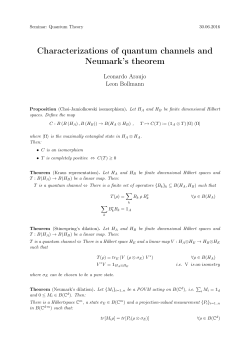 Characterizations of quantum channels and Neumark`s theorem