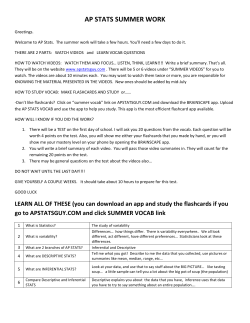 ap stats summer work