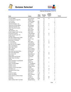 Quizzes Selected - Greenville County Schools