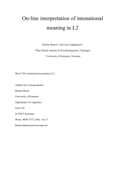 On-line interpretation of intonational meaning in L2