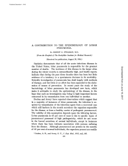 A CONTRIBUTION TO THE EPIDEMIOLOGY OF LOBAR