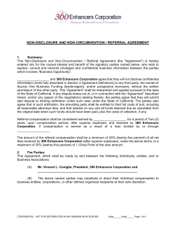 non-disclosure and non-circumvention / referral agreement