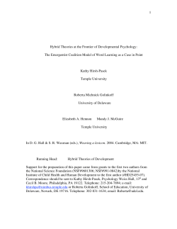 1 Hybrid Theories at the Frontier of Developmental Psychology: The