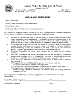 Live-in Aide Agreement - Housing Authority City Of Austin