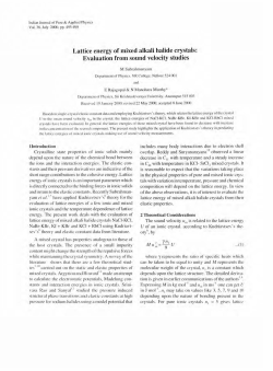 Lattice energy of mixed alkali halide crystals: Evaluation from sound